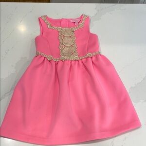 Lilly Pulitzer Pink and Gold A-Line Dress for Weddings